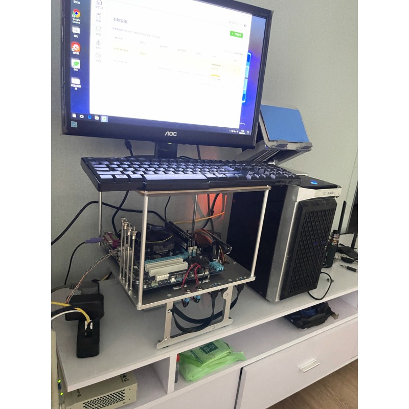 هيكل كمبيوتر مفتوح الإطار من ا - مراجعة Aluminum Open Frame Test Bench Water Cooling وسعره